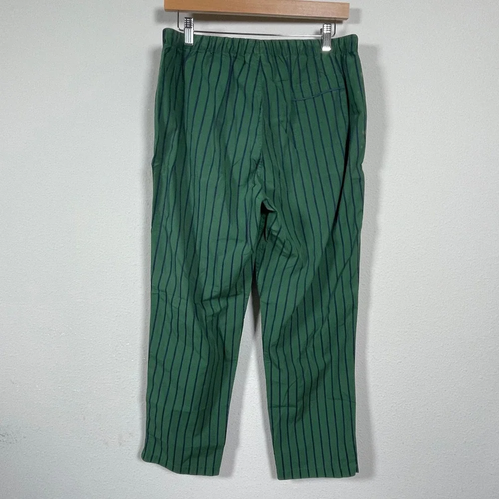 Sleepy Jones Pajama Pants Men M Green Striped Sleepwear Cotton Lounge Coastal